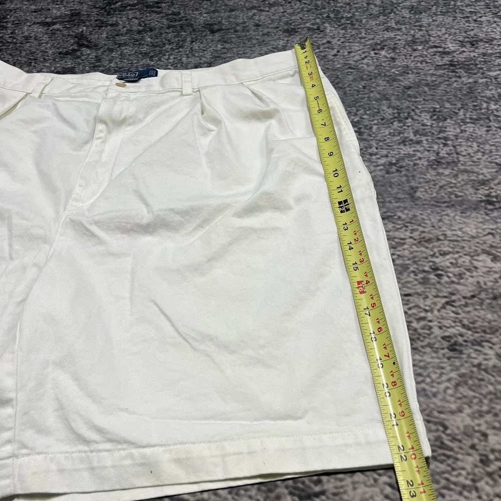 Vintage Polo‎ Ralph Lauren Tyler Shorts Mens 42 White  Big Chino Plated Classic